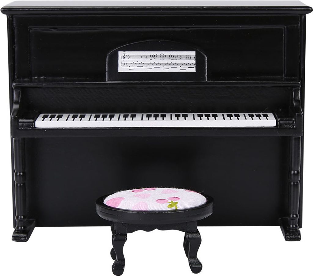 Doll House Accessories, Mini Upright Piano, Doll House Immagine del prodotto 