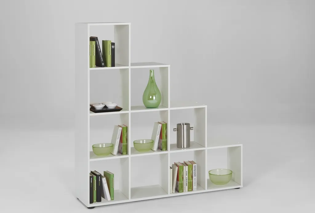 Étagère séparateur de pièce MEGA 2 blanc 138,5x143,5x33cm polyvalente