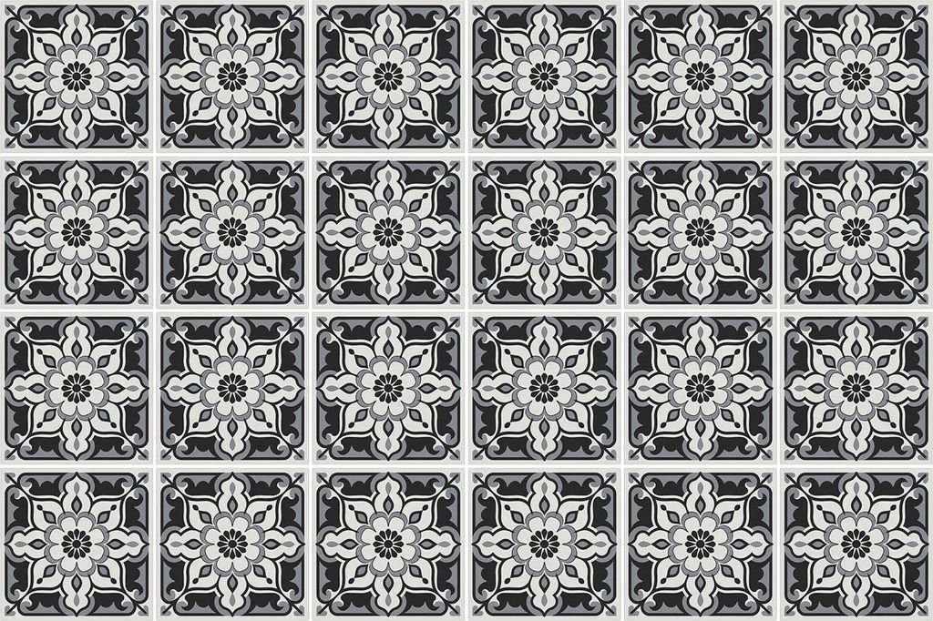 Fliesenaufkleber 15x15 cm – 24 Stück – Selbstklebend – Wasserfest – Pflegeleicht – Hitzebeständig – Für Küche & Bad – Blumenmotiv...