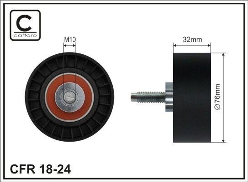 CAFFARO 18-24 Umlenkrolle Zahnriemen Ø76mm für FORD Fiesta Mk5 Schrägheck (JH1, JD1, JH3, JD3) für JEEP CHEROKEE (KJ) für CHRYSLER VOYAGER IV ...