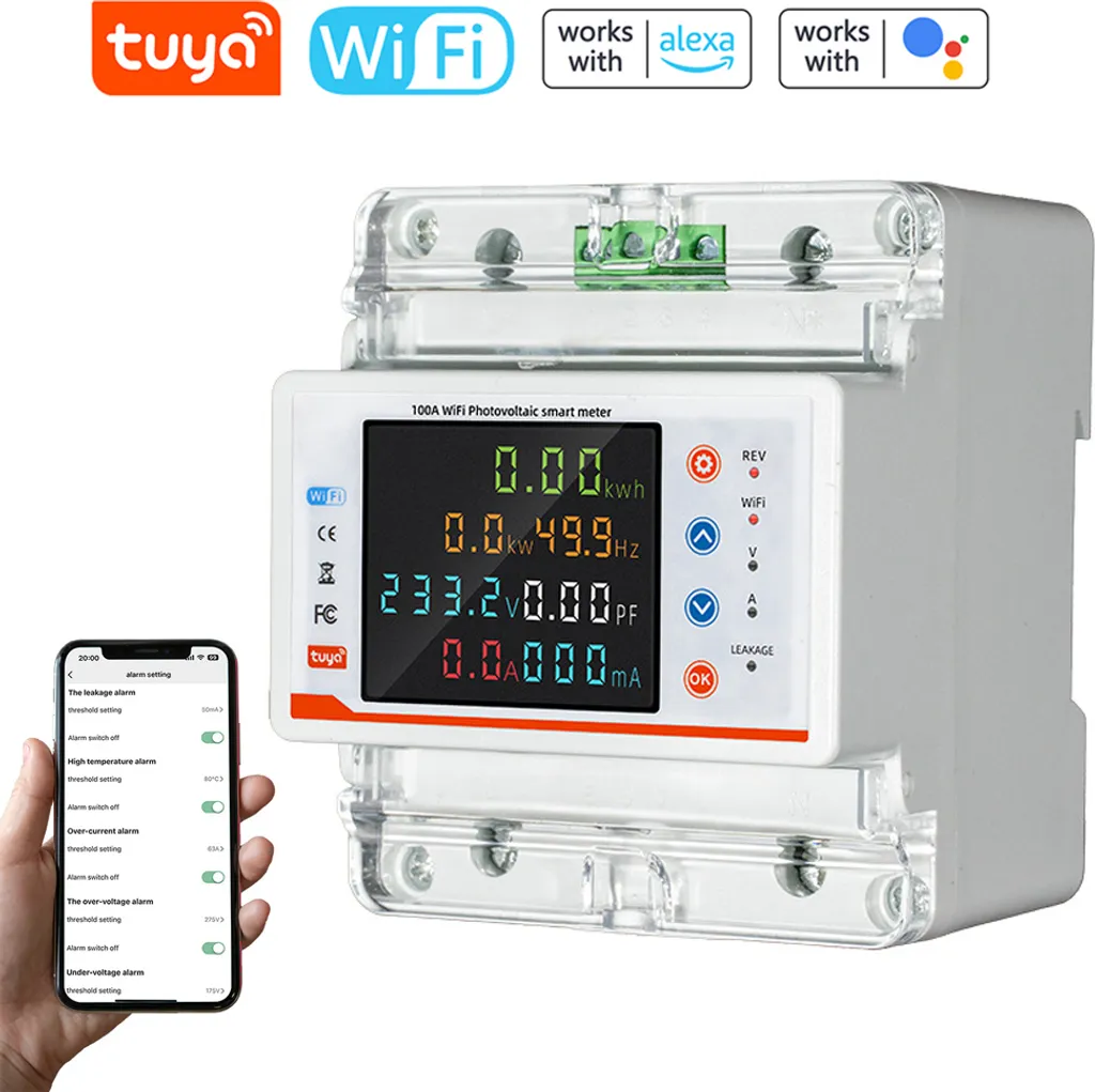Compteur d'Énergie et Interrupteur Connecté WiFi pour Tableau Rail DIN