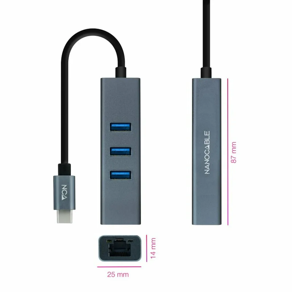 Hub USB-C Nanocable 10.03.0408: Zero Lag per il tuo Setup Gaming - 2