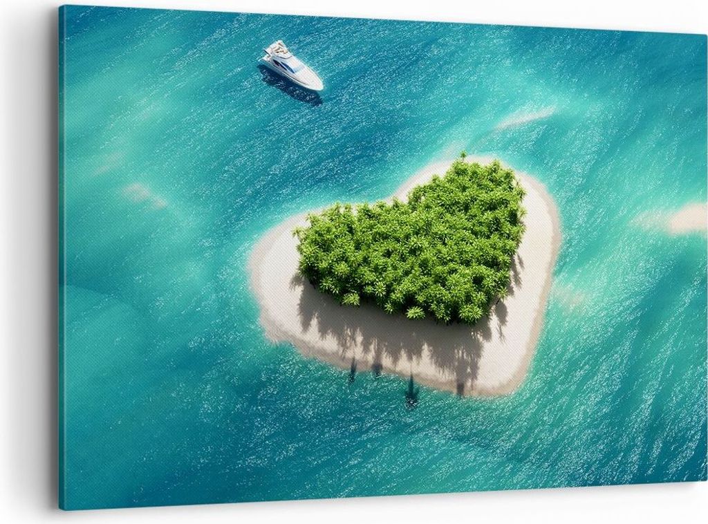 Bild auf Leinwand - Leinwandbild - Sail Insel Meer Aussicht Natur - 120x80cm - Wand Bild - Wanddeko - Leinwanddruck - Bilder - Kunstdruck - Wanddek...