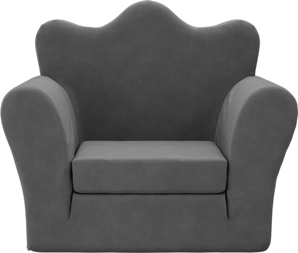 vidaXL Schlafsofa für Kinder Anthrazit Weich Plüsch Produktbild 7