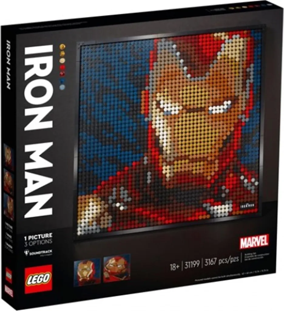 Set LEGO Art 31199 Iron Man Marvel - 3 Modèles de Portraits à Construire