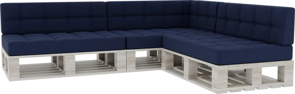 Set de coussins pour canapé en palette dossier et assise 120x80cm gris