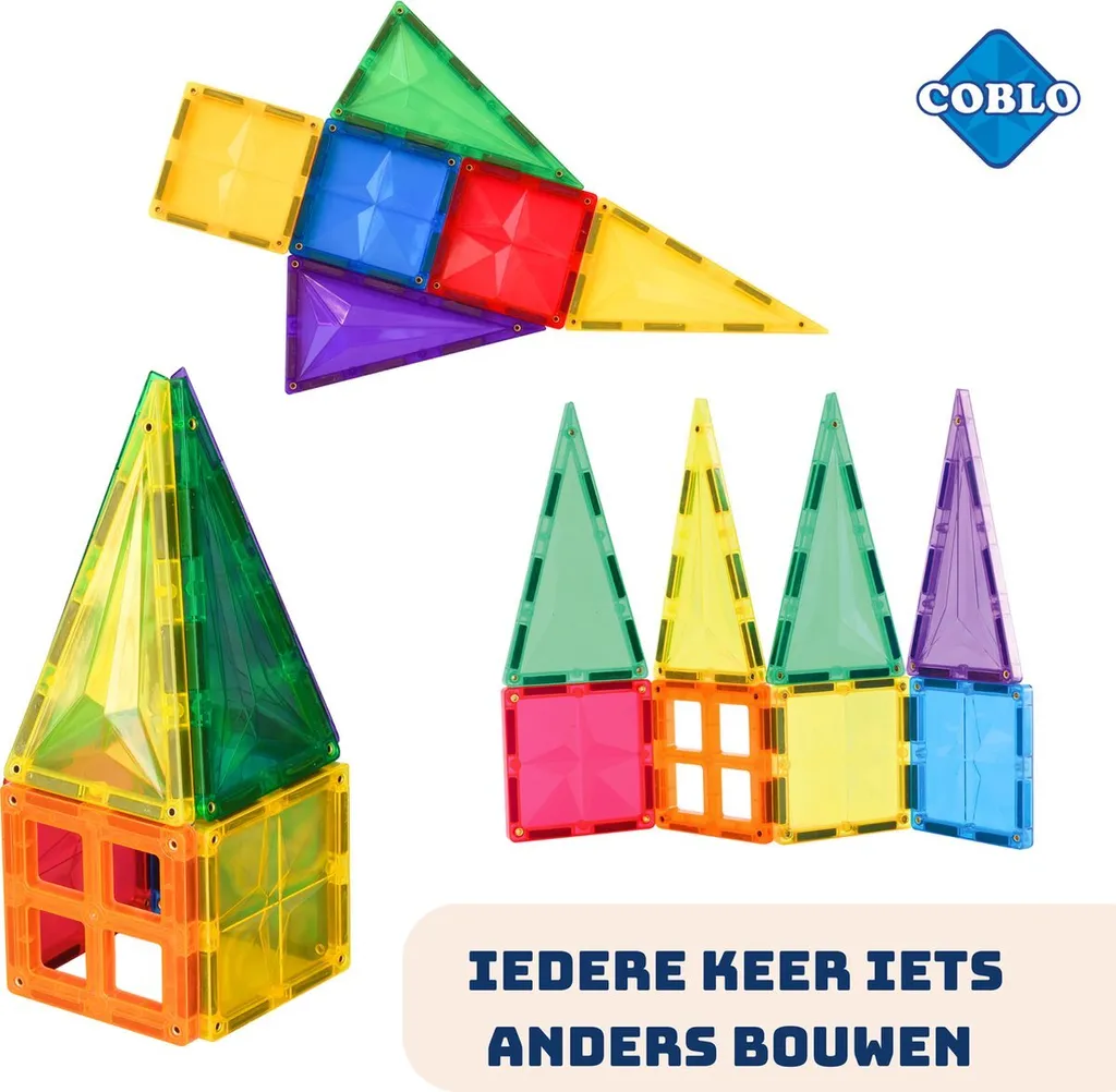 Jeu de construction magnétique enfant : set Basic 8 pièces multicolores - 3