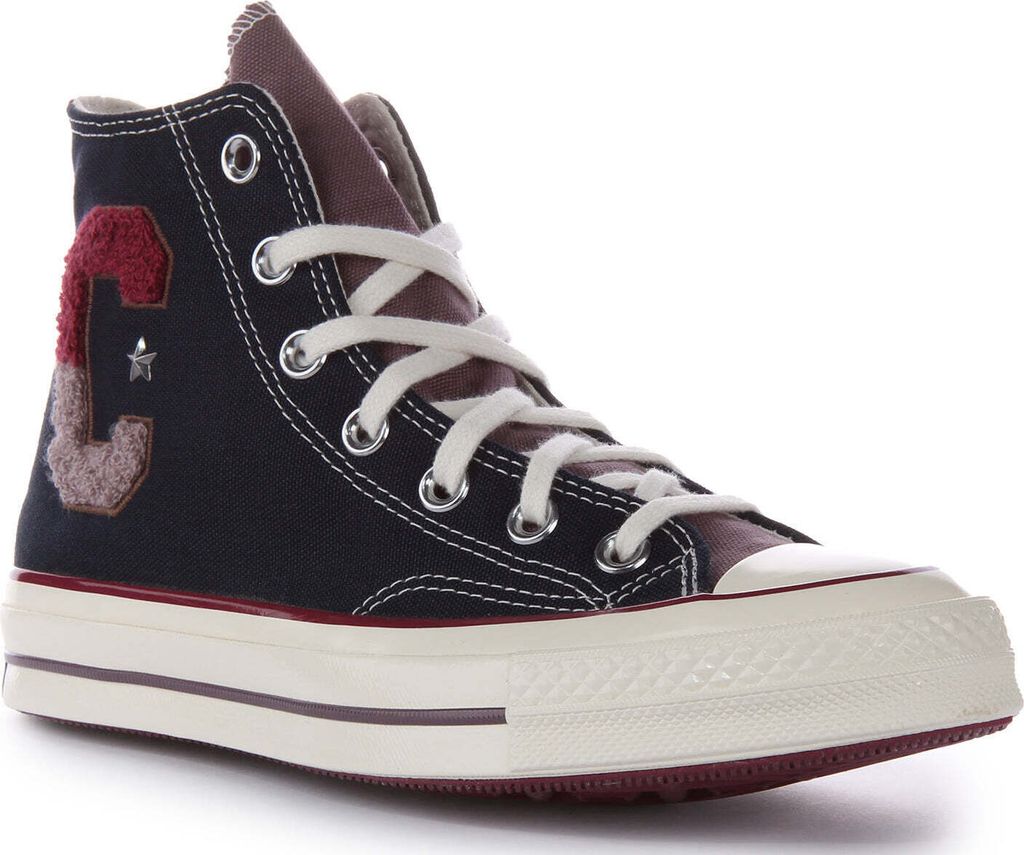 Converse Chuck 70 Hi Varsity Letter C Canvas Trainer für Damen in Marine Rot – undefined / Marine Rot