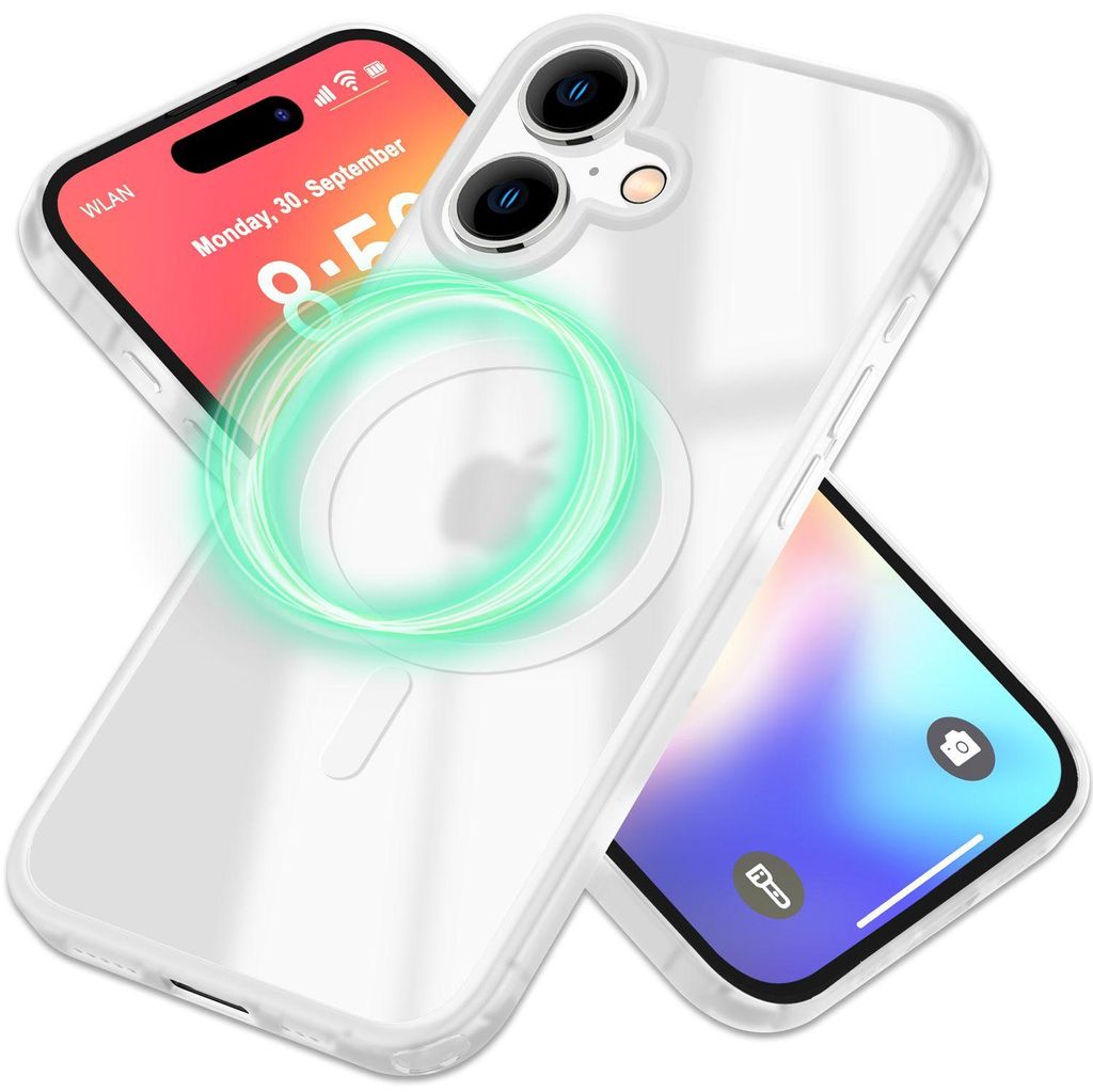 NALIA Magnet-Case für iPhone 16 – Matt-Transparent & Produktbild 
