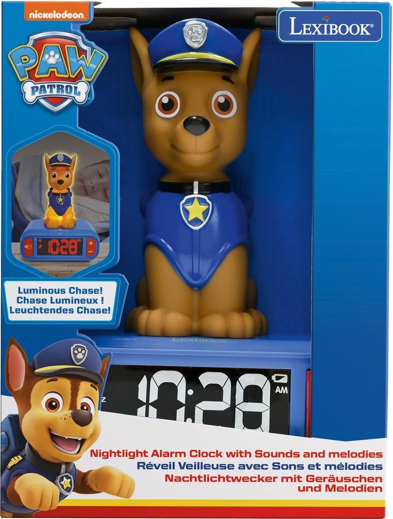 Paw Patrol Chase – 3D noční světlo s budíkem a zvukovými Obrázek produktu 