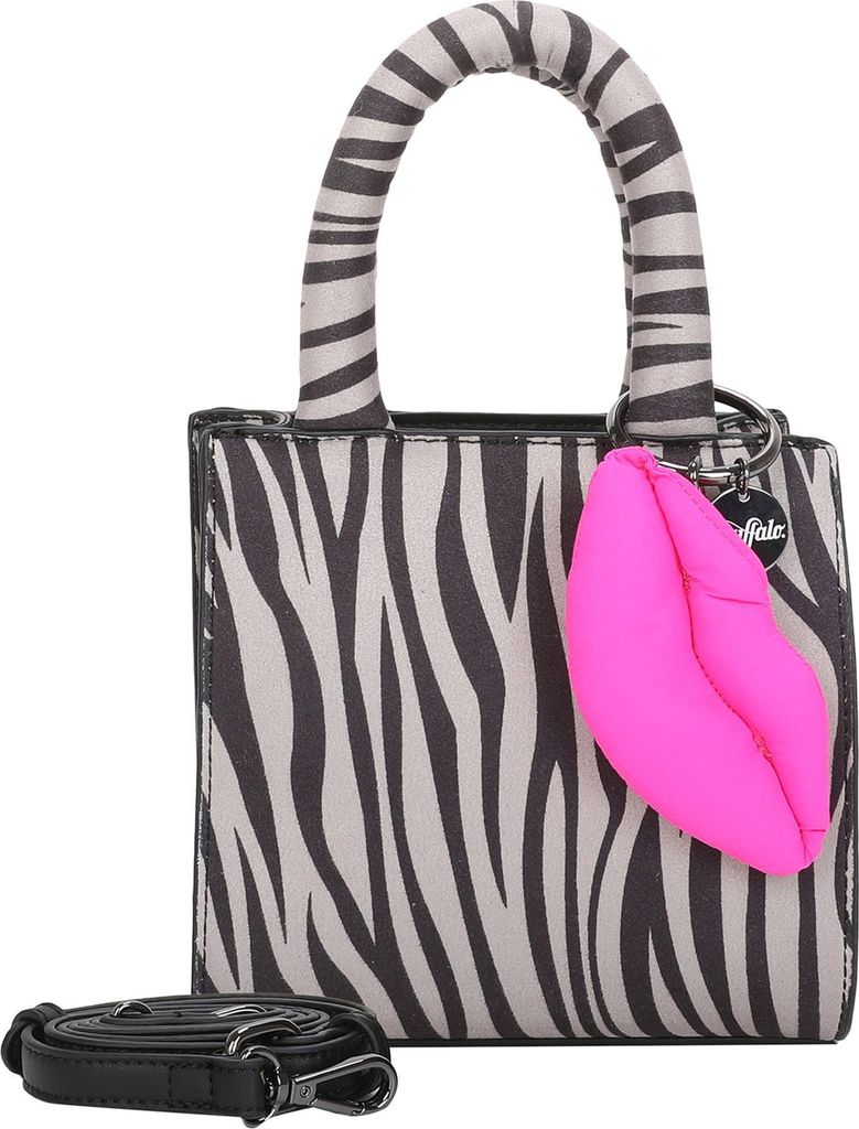 BUFFALO Handtasche Umhängetasche Boxy30 Crossbody Bag Zebra Kiss Grey mehrfarbig