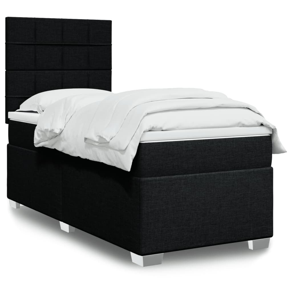 Maison Exclusive - Boxspringbett mit Matratze Schwarz 90x190 cm Stoff
