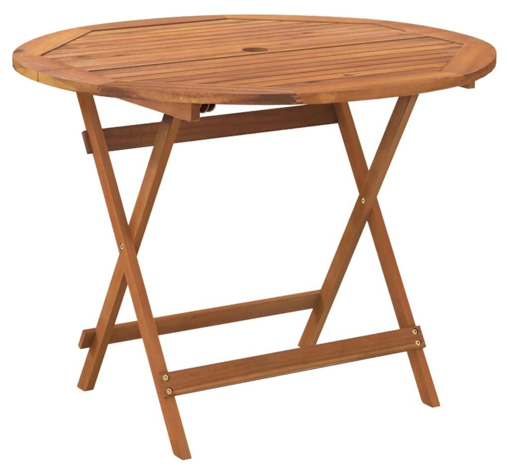 vidaXL Table de jardin pliante Ø 90x75 cm bois massif Image du produit 