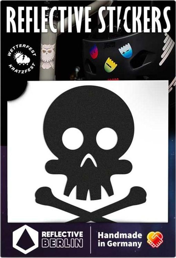 Reflective Berlin Reflexaufkleber Decals Totenkopf Schwarz Produktbild 