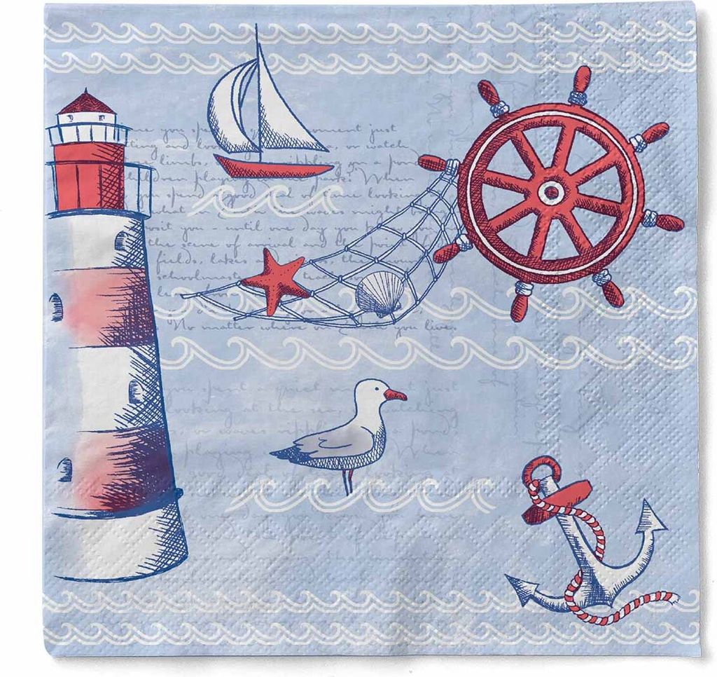 Sovie HORECA Serviette Meeresbrise in Blau aus Tissue 33 x Produktbild 