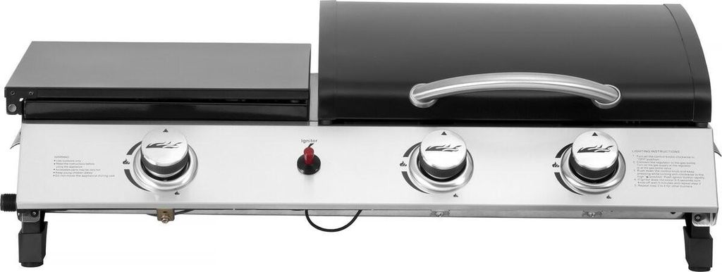 Plancha a gas con coperchio "Rasio" - 7,5 kW - 3 bruciatori Immagine del prodotto 