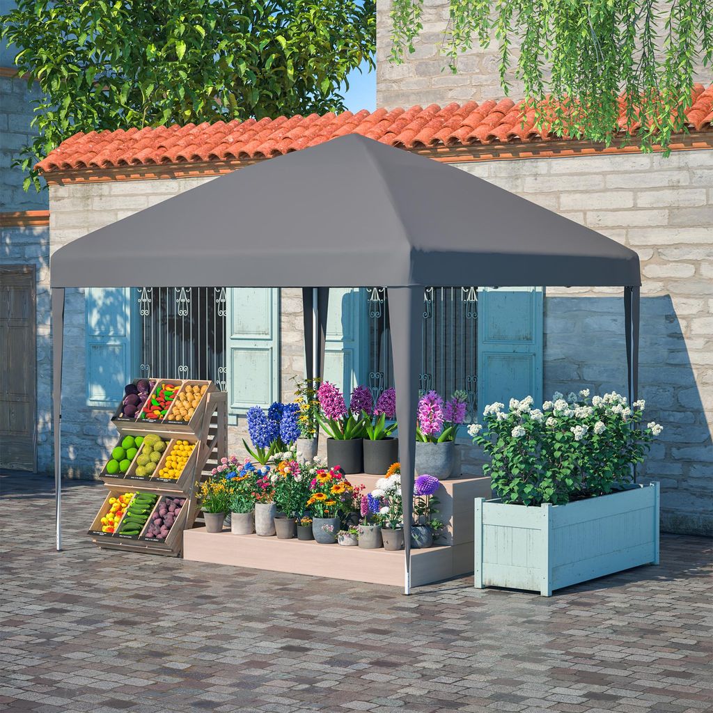 Faltpavillon 3x3m Pop Up Pavillon Faltbar Wasserdicht Gartenzelt UV Schutz Pavillons Partyzelte Festzelt für Camping Garten Hochzeit grau