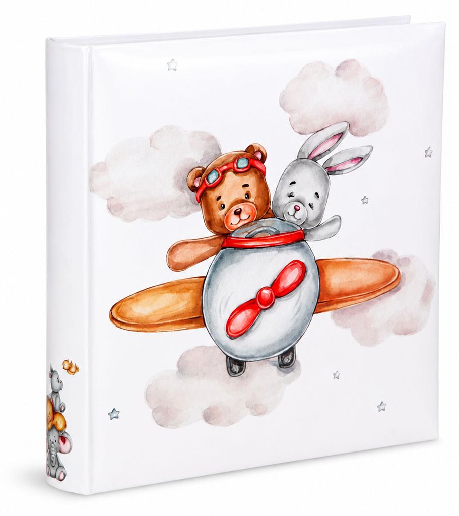 Cat & Bears Fotoalbum 30x30 cm 100 weiße Seiten Baby Kinder Produktbild 
