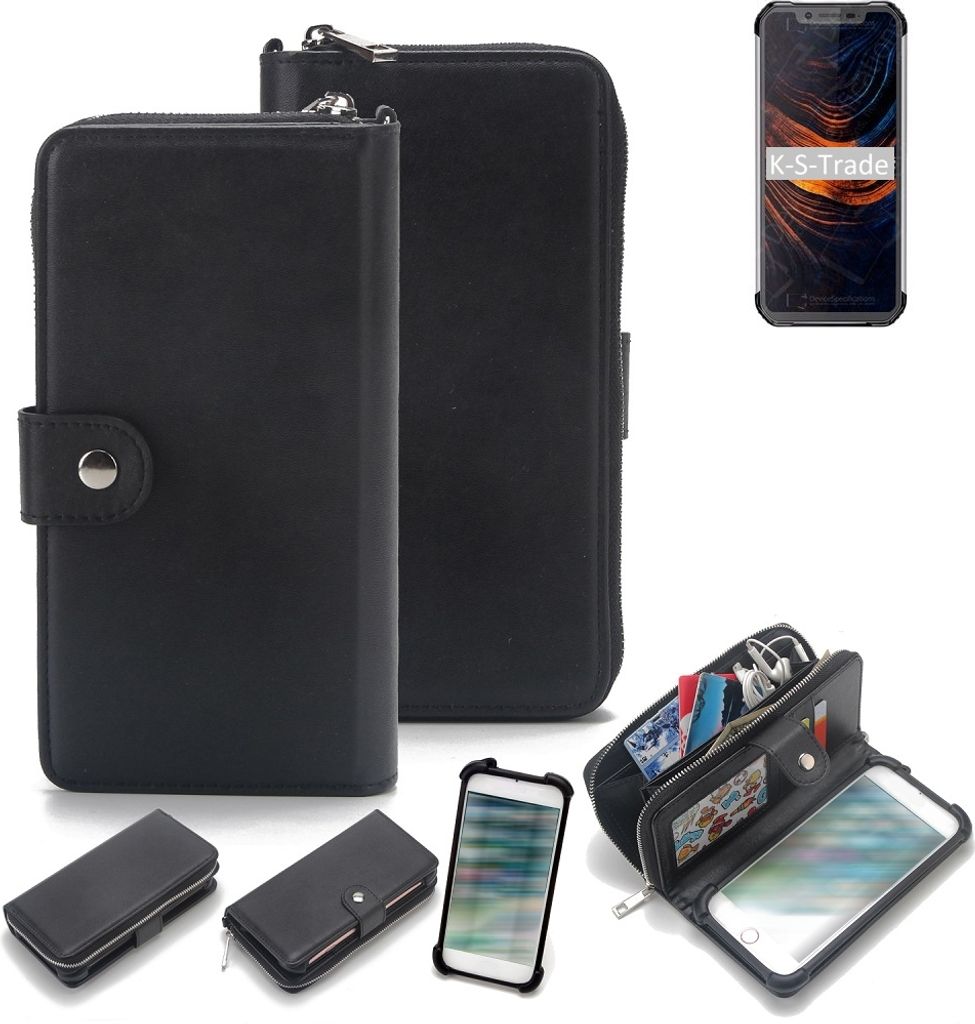 K-S-Trade 2in1 Handyhülle Schutzhülle kompatibel mit Blackview BV9600 Pro & Portemonnee Cover Handy Hülle Case Etui Geldbörse Wallet Bookstyle