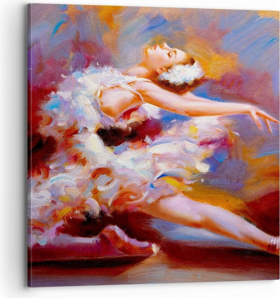 Bild auf Leinwand - Leinwandbild - Balletttänzer tanzen - 70x70cm - Wand Bild - Wanddeko - Leinwanddruck - Bilder - Kunstdruck - Wanddekoration - ...