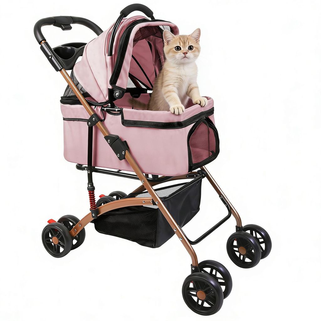 2 in 1 Hundewagen,Hundebuggy mit abnehmbarem Träger, Produktbild 