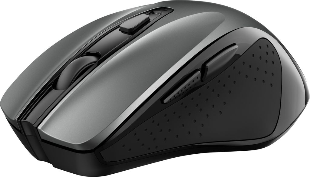 A close-up studio shot of a wireless computer mouse.