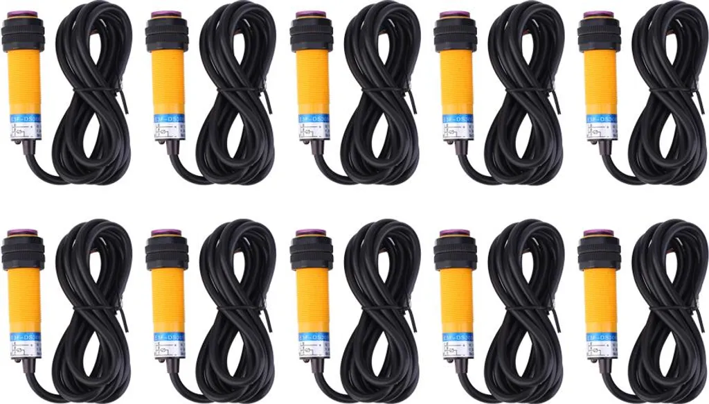 Lot de 10 cellules photoélectriques pour convoyeur industriel PNP 10-30V