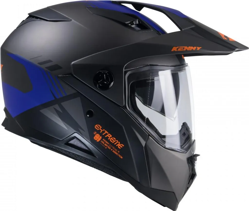 Casque Kenny Racing Extreme XS Gunmetal Matt avec Visière Amovible Pro