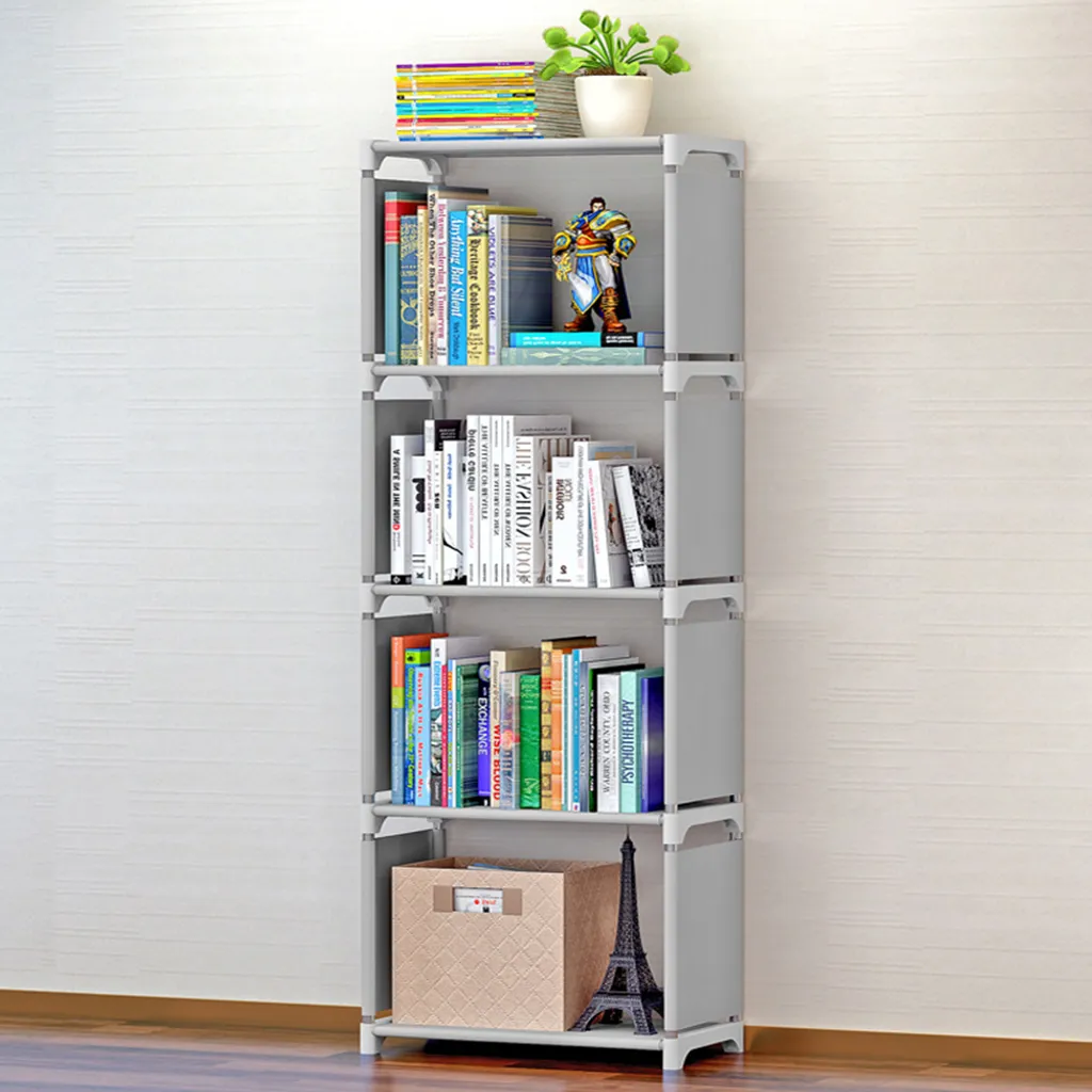 Meuble bibliothèque pour bureau et salon - Étagère de rangement noire