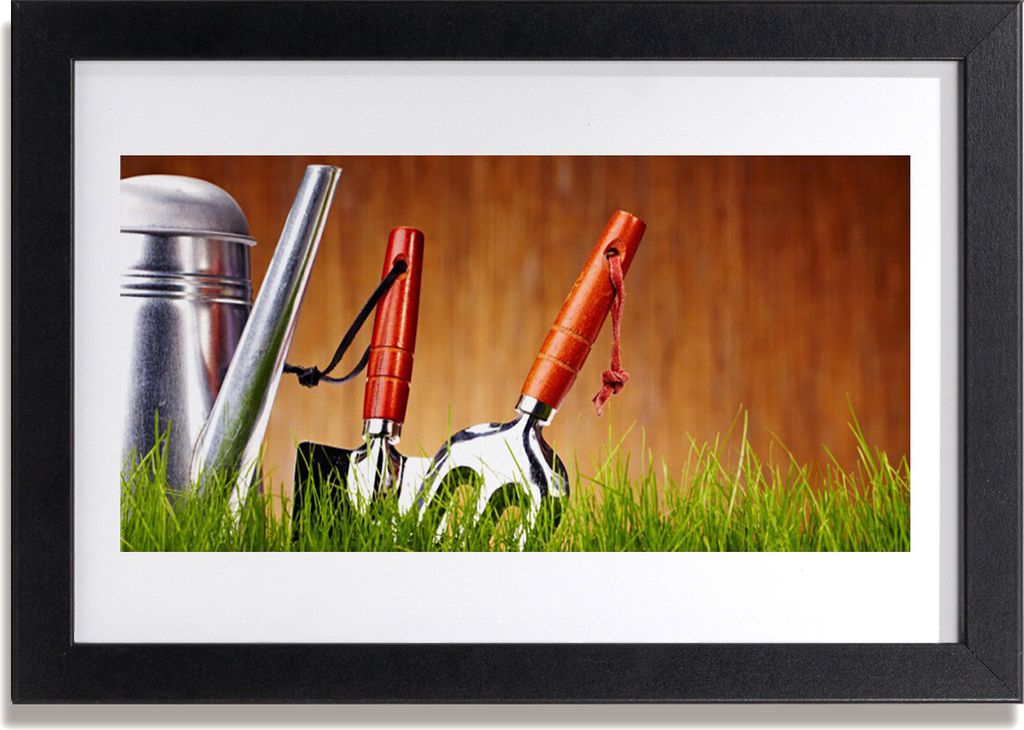 Bild 30x20 MDF-Rahmen Wandkunst Grass Nature Werkzeuge Produktbild 