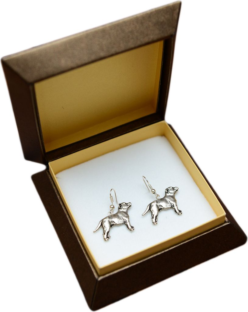 Staffordshire Bull Terrier, Staffordshire Bullterrier II - Hängende Ohrringe mit Hunden, entzückender Schmuck für Hunde-Mama, Geschenk für Mäd...