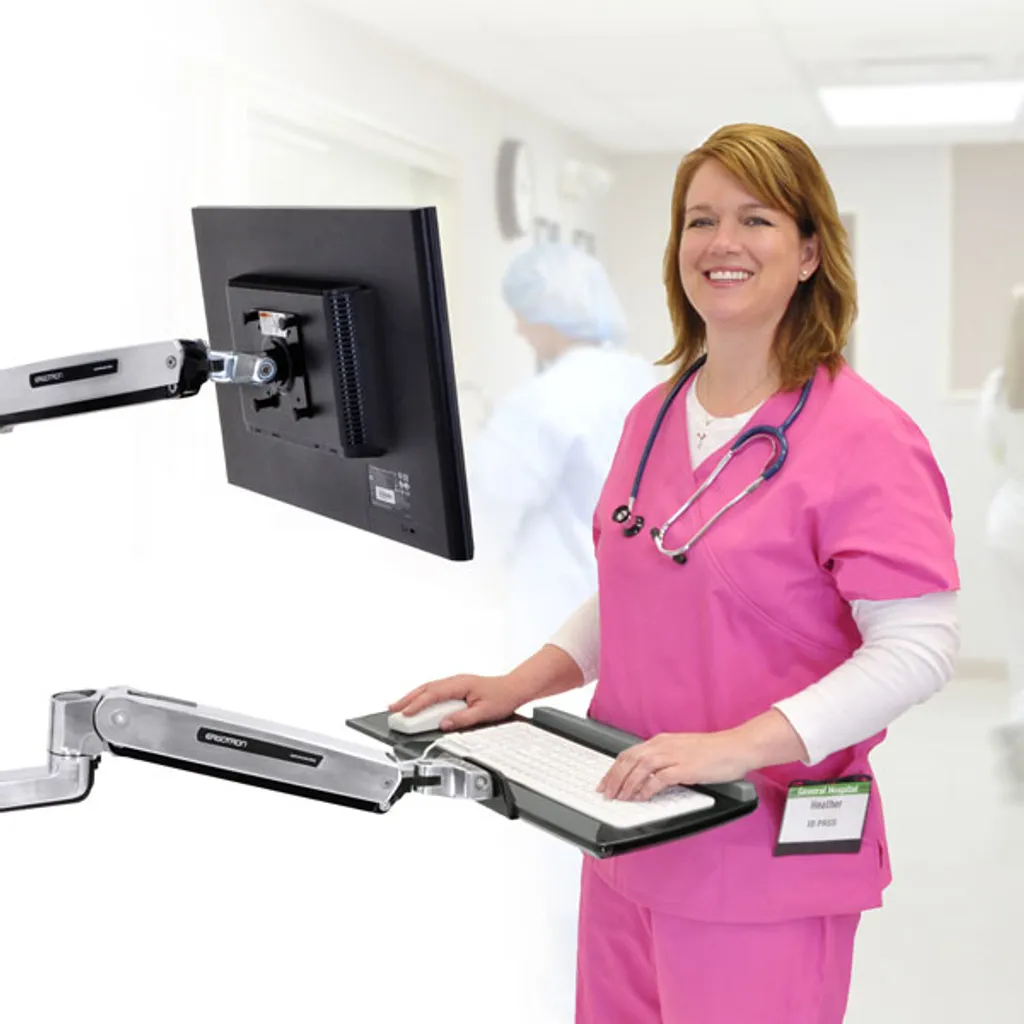 Bras de clavier mural Ergotron LX Sit-Stand - Support Ergonomique Blanc