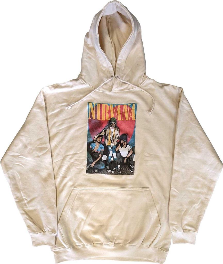 Nirvana - Kapuzenpullover Logo für Herren/Damen Uni RO4800 (S) (Sand)