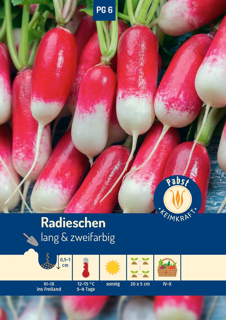 Pabst Keimkraft - Radieschen lang & zweifarbig Flamboyant 3 Samen - 171352