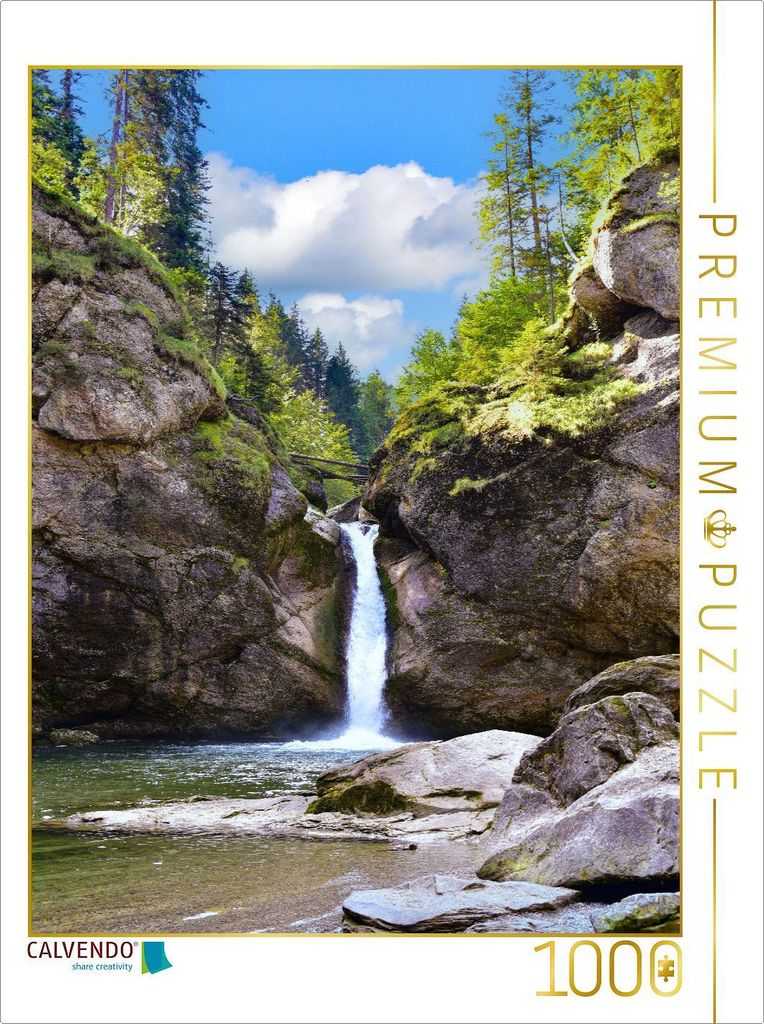 CALVENDO Puzzle Buchenegger Wasserfall | 1000 Teile Lege-Größe 64x48cm Foto-Puzzle für glückliche Stunden