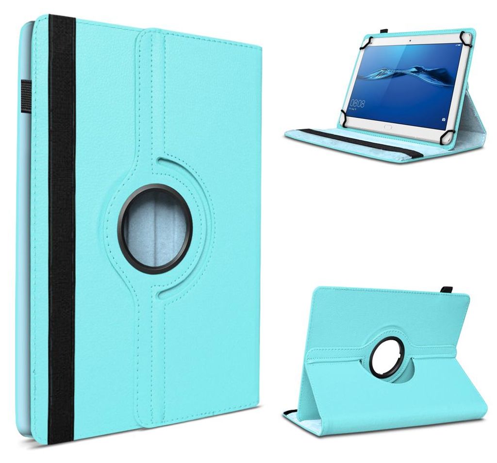 Tablet Tasche für Huawei MediaPad T1 T2 T3 T5 10.0 Case Schutzhülle 360° DrehbarFarben:Hellblau