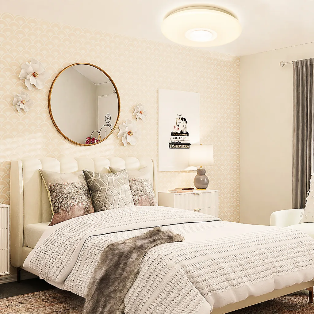 Plafonnier LED dimmable 2500K-6500K rond avec télécommande - 5