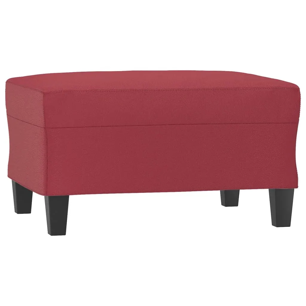 Pouf Poggiapiedi SYFAX™ Rosso Vino in Pelle Finta - Comfort Regale