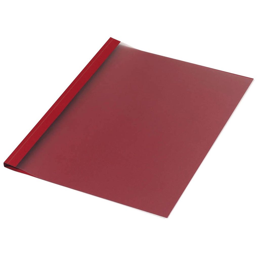 50x Thermobindemappen A4, 6mm für 60 Blatt, Leinengeprägt rot