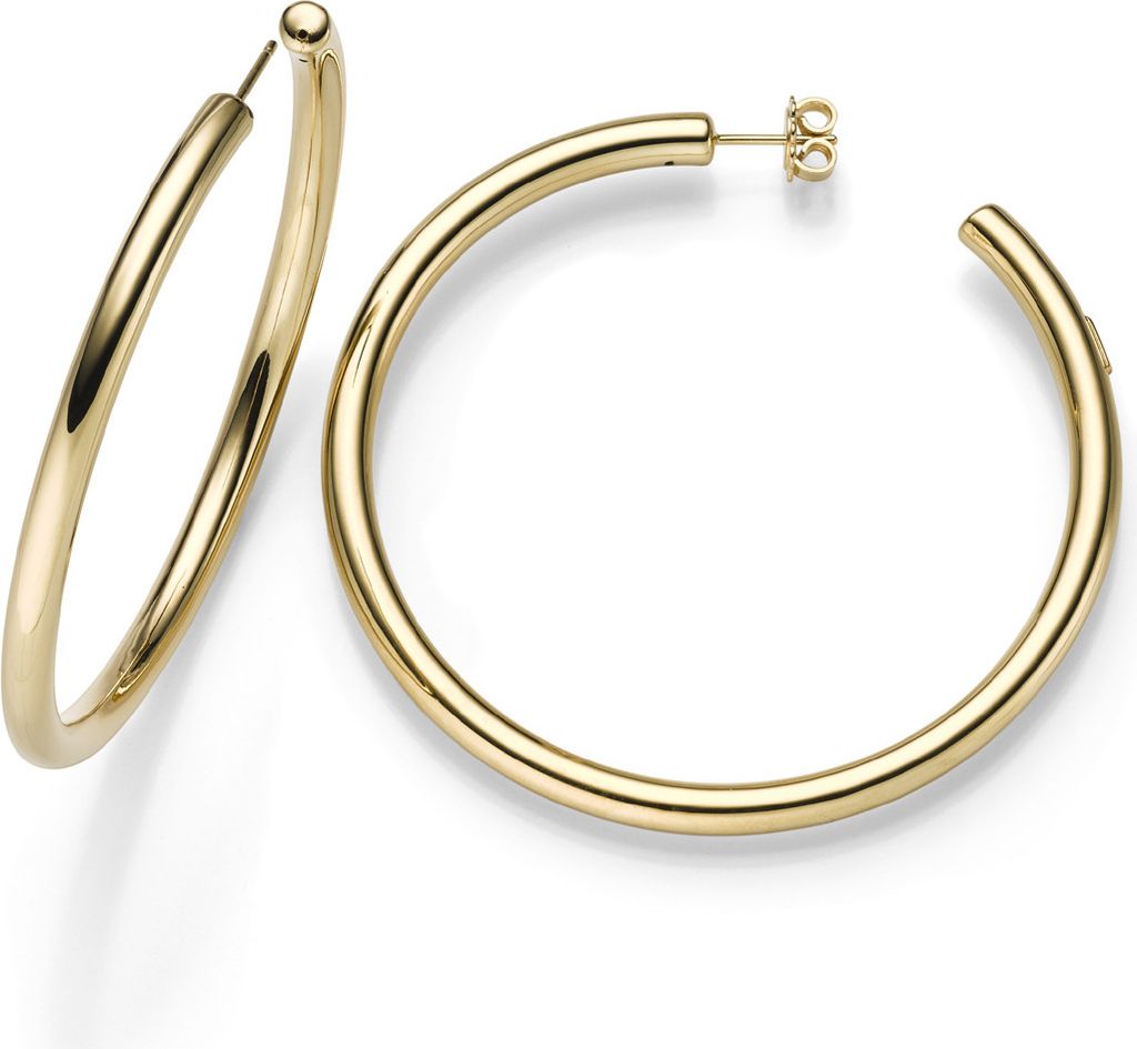 Creolen 45x4mm Halbcreolen Ohrringe Ohrschmuck rund 585 Gold Gelbgold