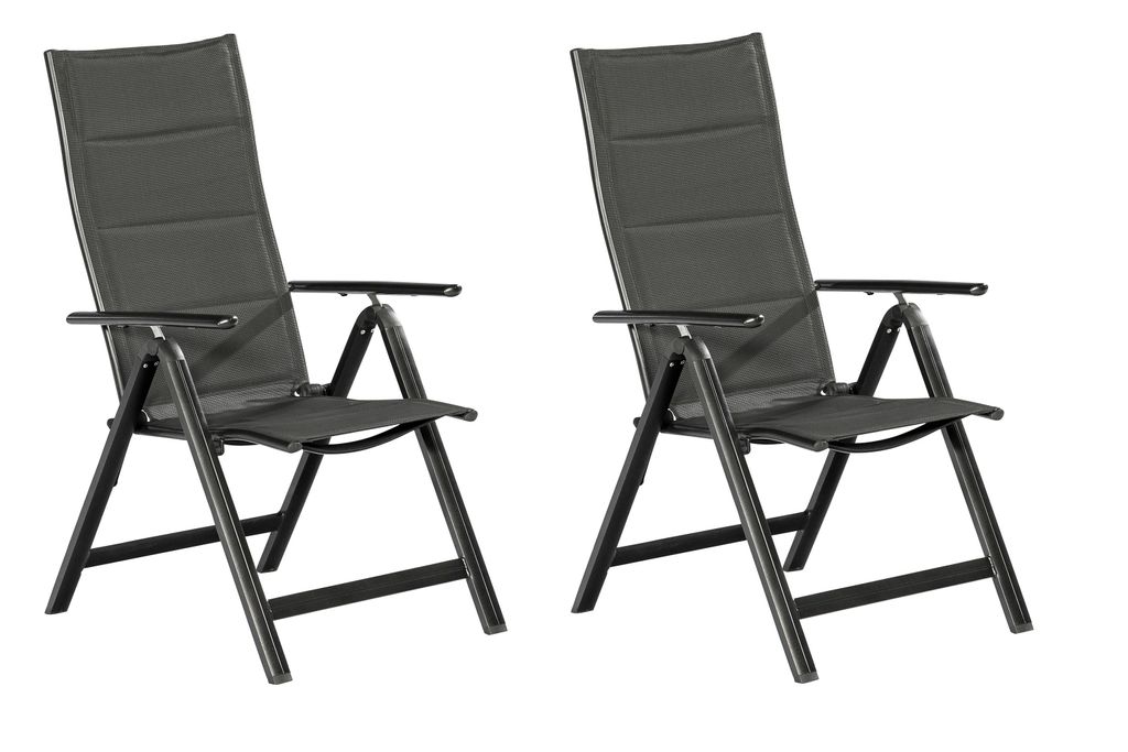 Merxx Gartensessel Taviano, 2er Set, graphit/grau - Aluminium/Textil