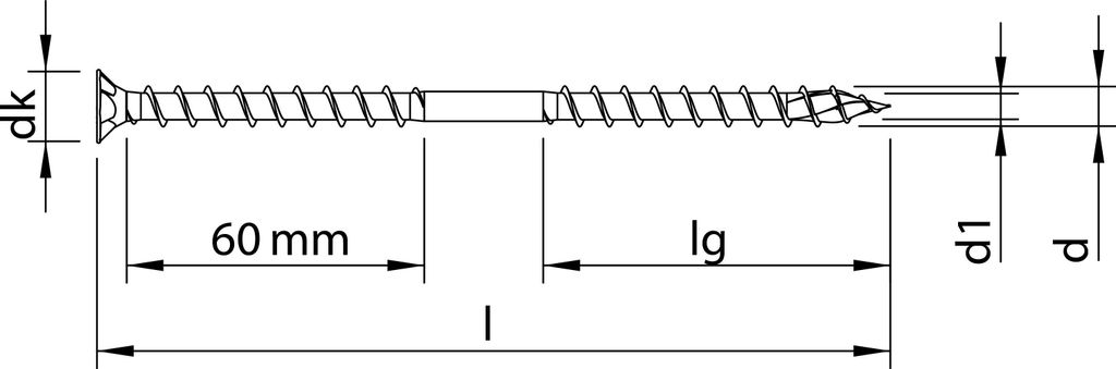 HECO-Topix-Plus Therm Schraube - Ø10x460mm - Senkkopf mit Frästaschen - Unterkopfgewinde - T40 - Packung mit 25 Stück - 61610