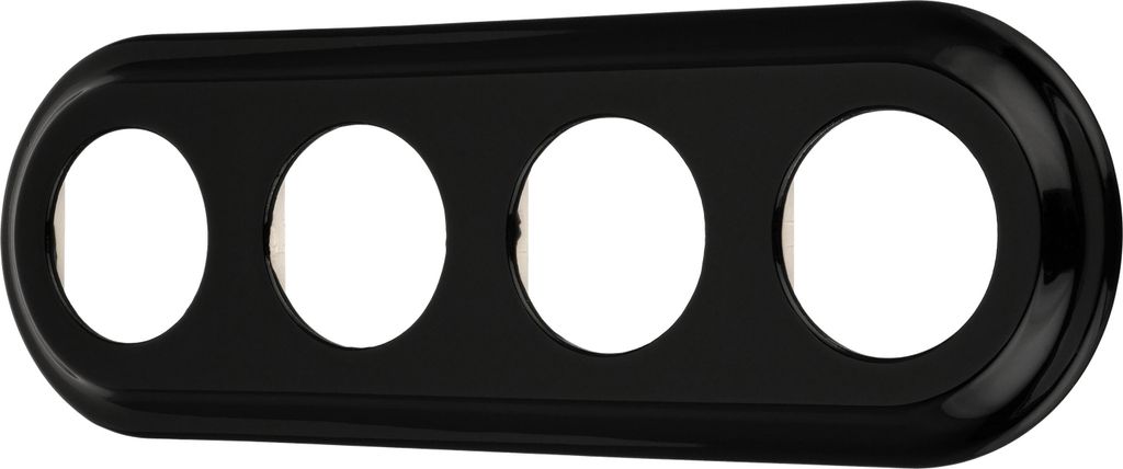 Porzellan Retro Rahmen 4-fach I PR1 schwarz