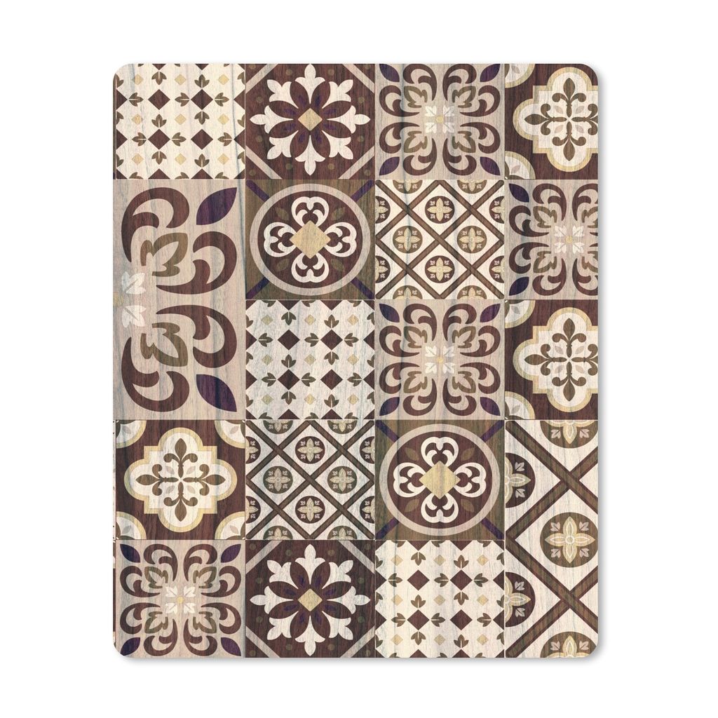 MuchoWow Mauspad Mousepad Retro - Muster - Braun - Abstrakt 30x40 cm - Mousepads - Maus Mat - Pad - Mausunterlage - Mausmatten