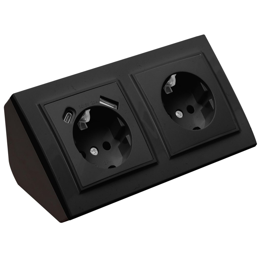 Ecksteckdose Steckdose und Steckdose mit USB-C Produktbild 