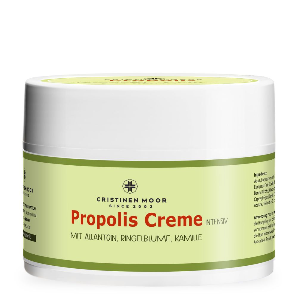 Cristinen Moor Propolis Creme hochkonzentriert, 300 ml, intensiver Propolisauszug und hohe Anteile Bio Sheabutter und Olivenöl | Pflege Kopf bis Fuß