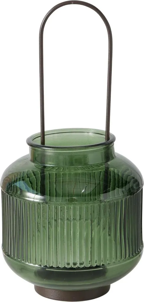 ZENOR Bougeoir en verre vert clair 29 cm pour bougies chauffe-plat
