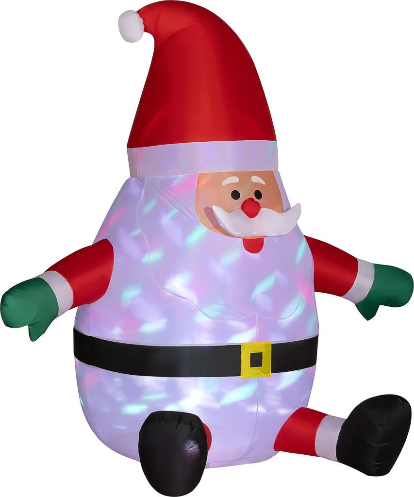 Leuchtender Weihnachtsmann mit rotierender Kugel, aufblasbare Gartendekoration für Festtage