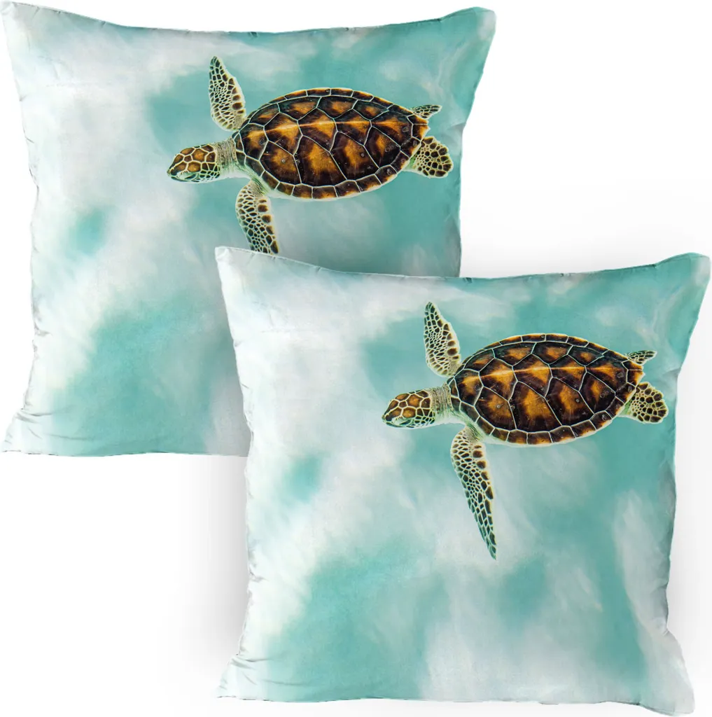 Federe Lavabili 80x80 ABAKUHAUS - Set 2 Pezzi Tartarughine Blu