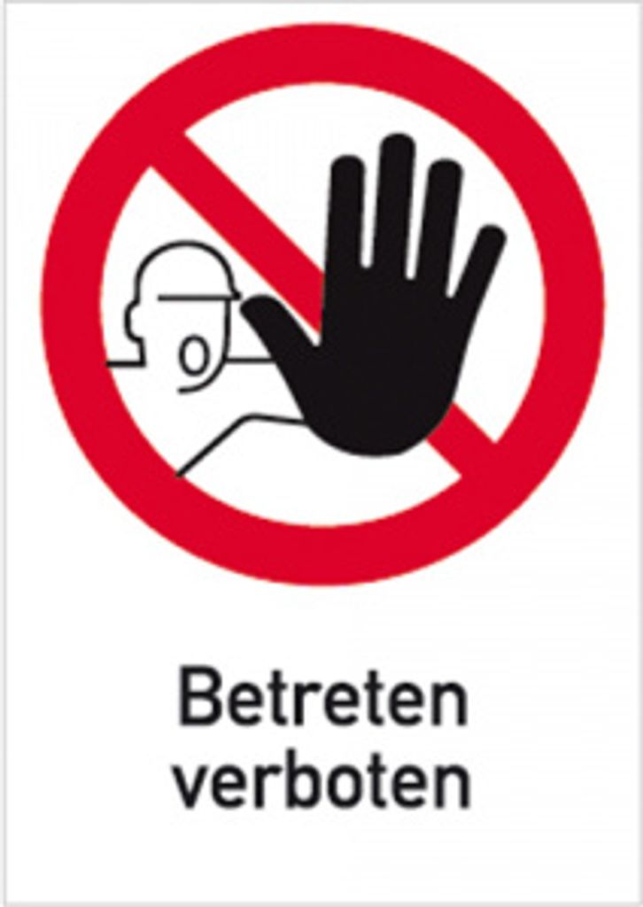 Dreifke Schild Betreten verboten, Kombischild, Alu, 131x185 mm